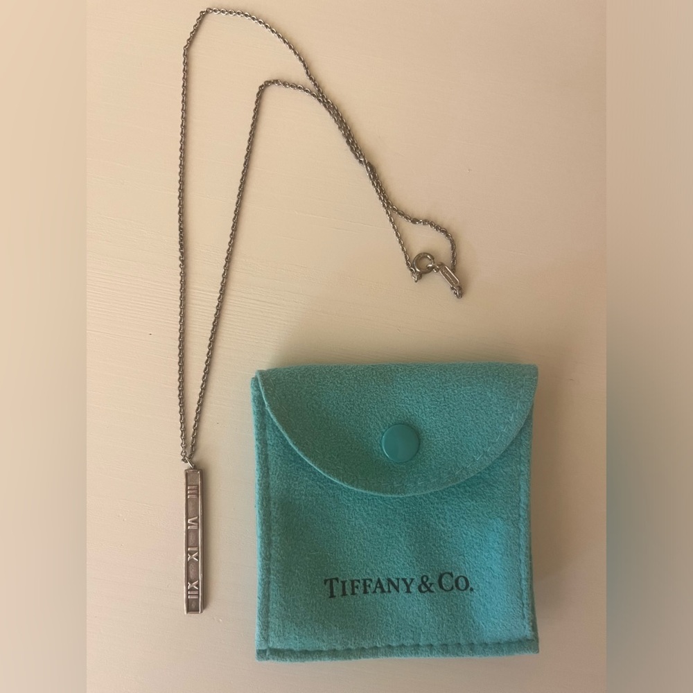 Tiffany & Co Atlas Necklace Sterling Silver with Roman Numerals